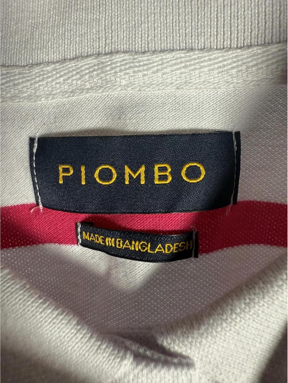 NWT Piombo Women's Pink White Striped Piqué Polo Shirt US Size Small - Picture 6 of 9